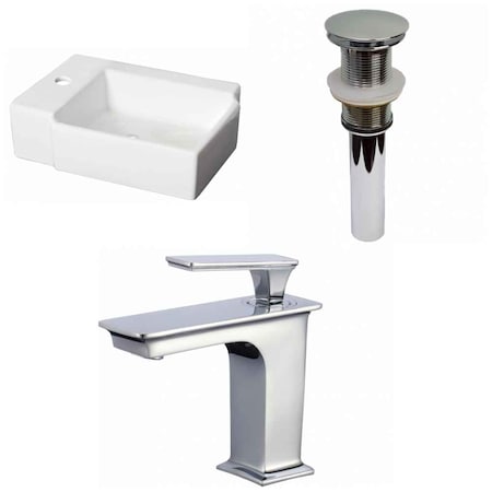 American Imaginations 16.25-in. W Above Counter White Vessel Set For 1 Hole Left Faucet AI-34071